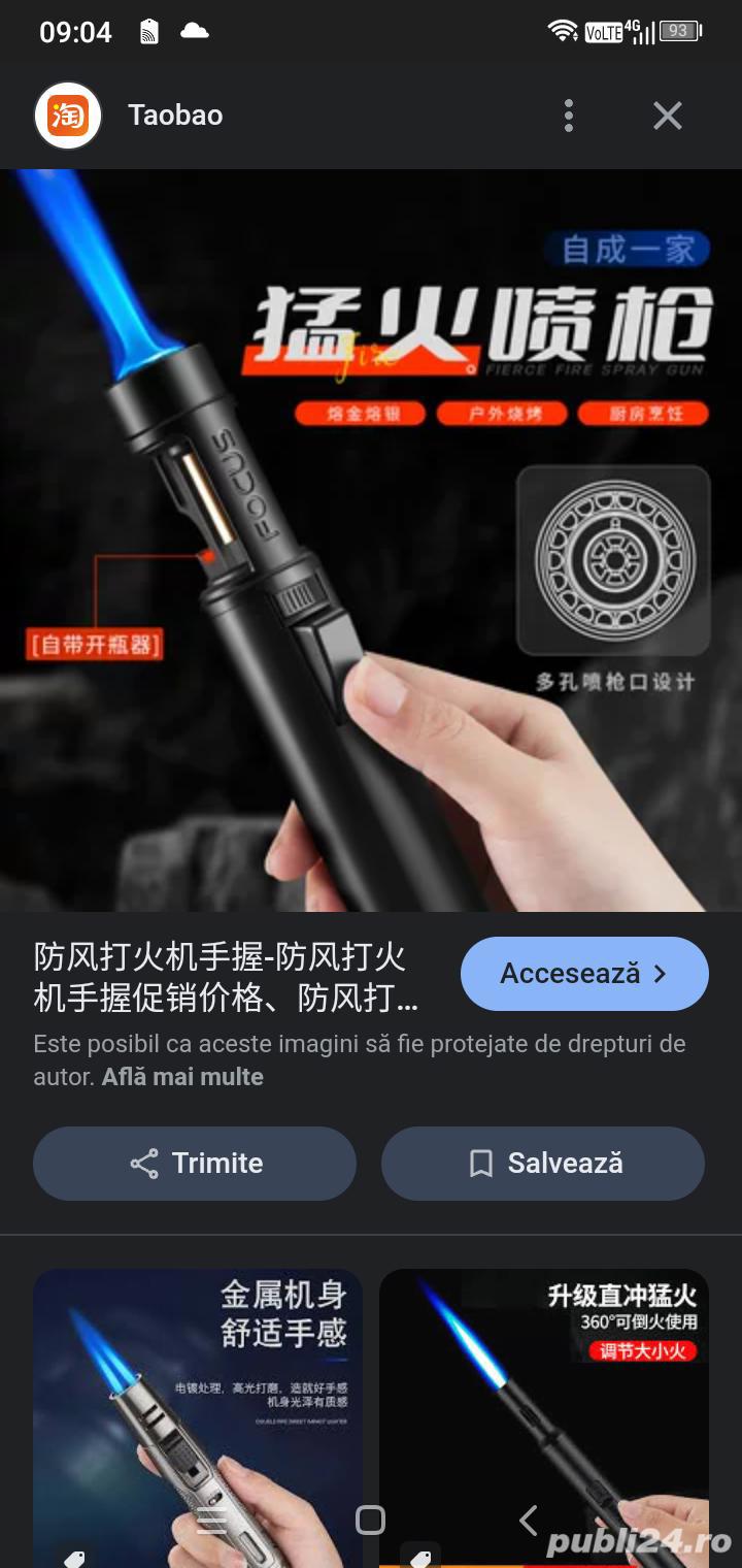 Brichetă cu flacără cu jet butan