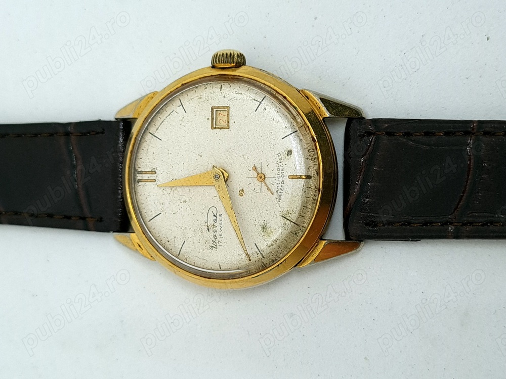 ceas Wostok cal. 2605, 17 rubine, placat cu aur, anii '60