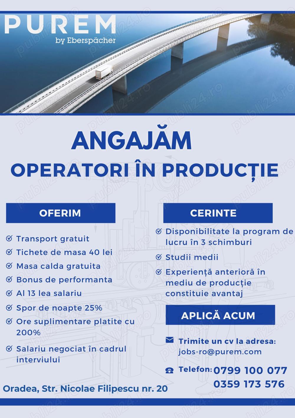 Angajăm Operatori în producție 