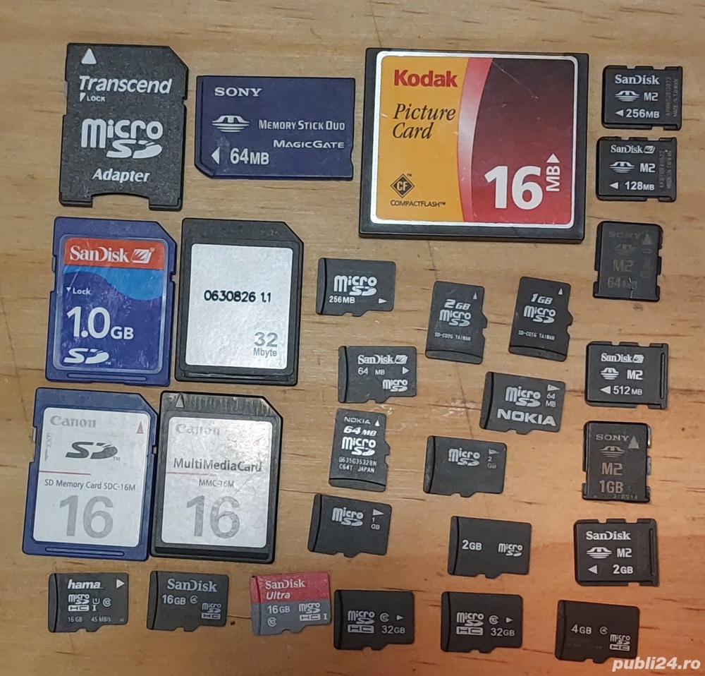Carduri M2, MMC, Duo, microSD si CompactFlash 