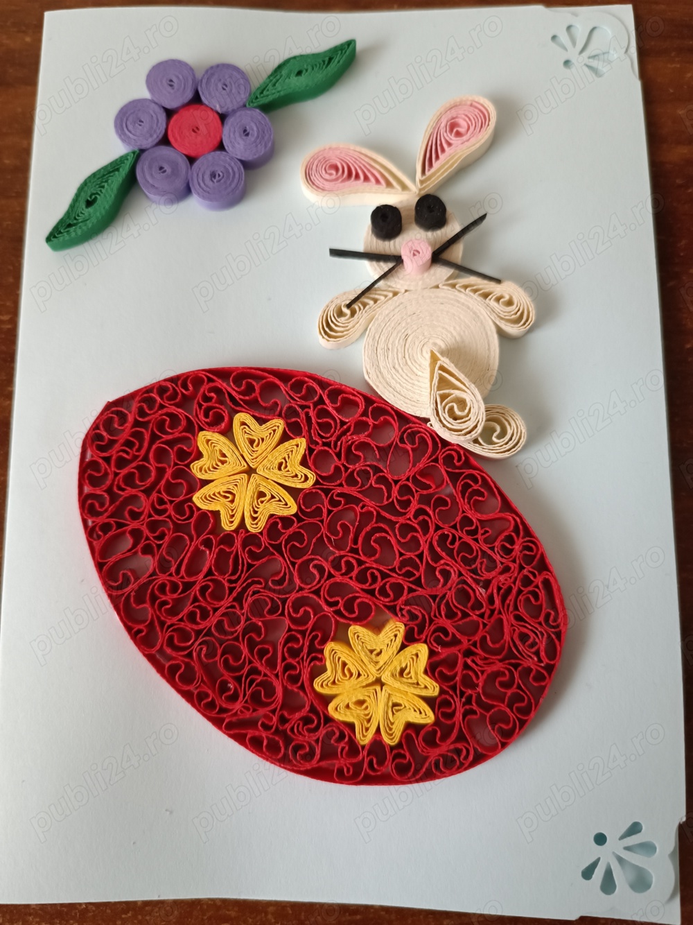 Felicitari handmade pentru Paste confecționate prin tehnica quilling