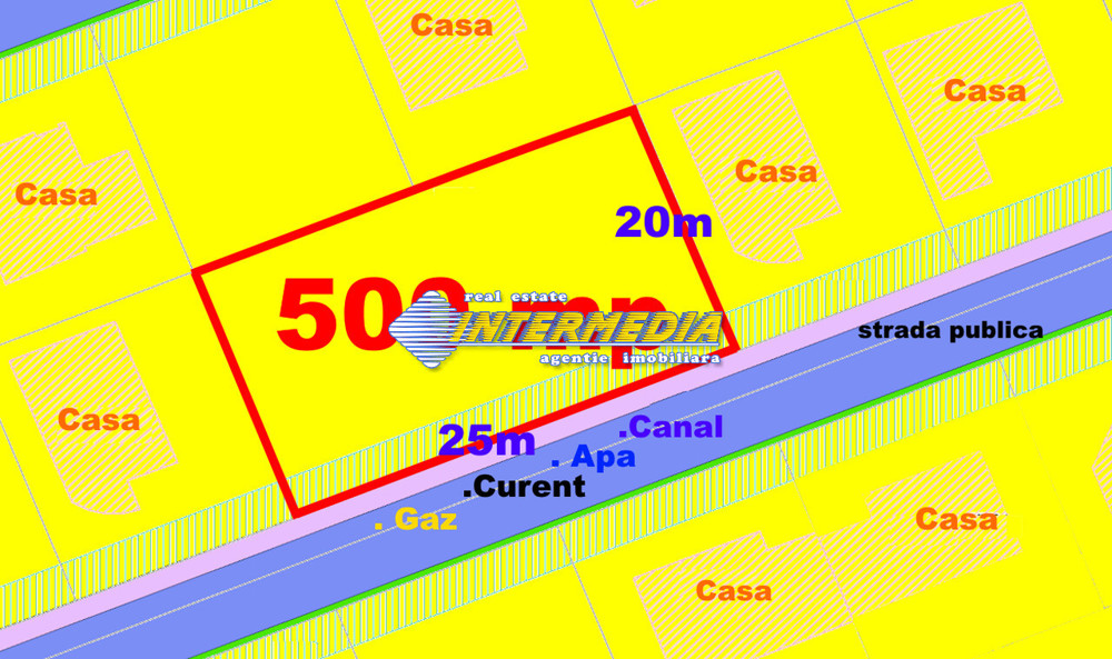 Teren intravilan 500mp, zona Alba Micesti, cu utilitati