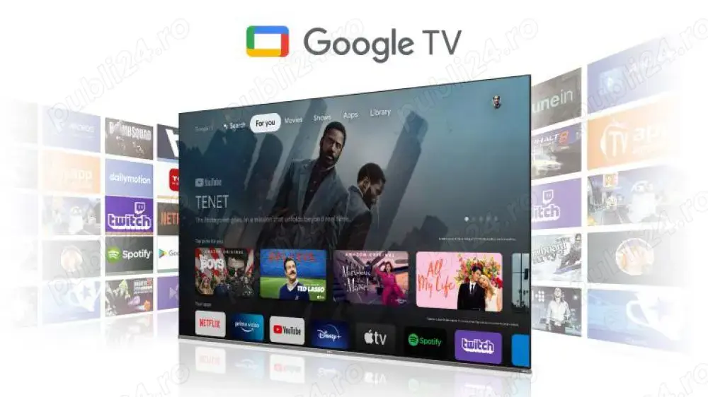 Smart TV TCL QLED 55C745, 139 cm, Smart Google TV, 4K Ultra HD, garantie