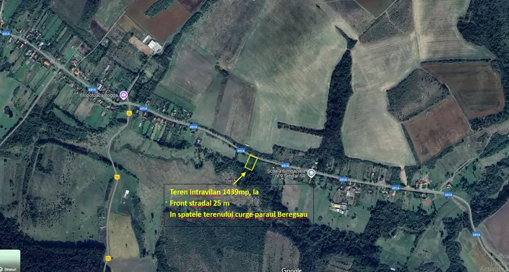 Teren intravilan, la sosea, com. Bogda, jud. Timis.