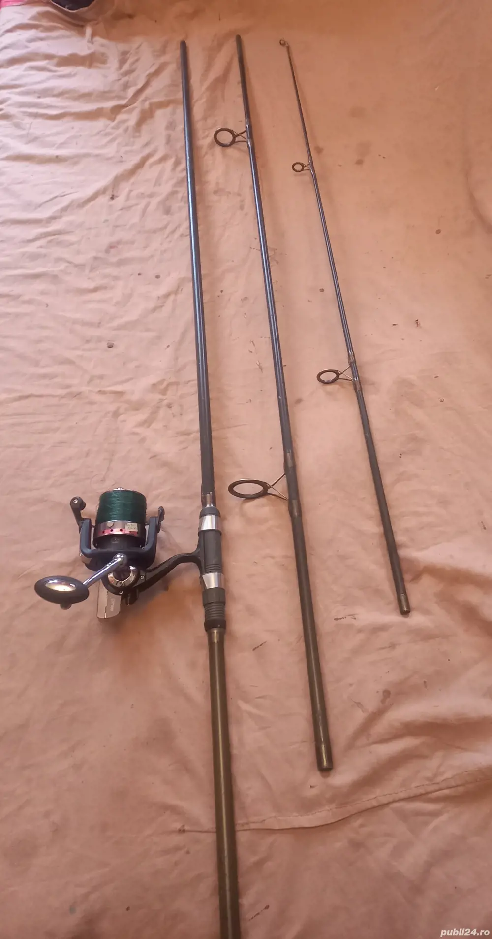 Lanseta carbon 3,6m Crapo, 3,5lbs, mulineta Baracuda GH7000, 8 rulmenti 