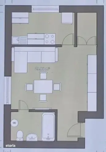Garsoniera, 30mp, Zona Granita, apropiere Podu Ros