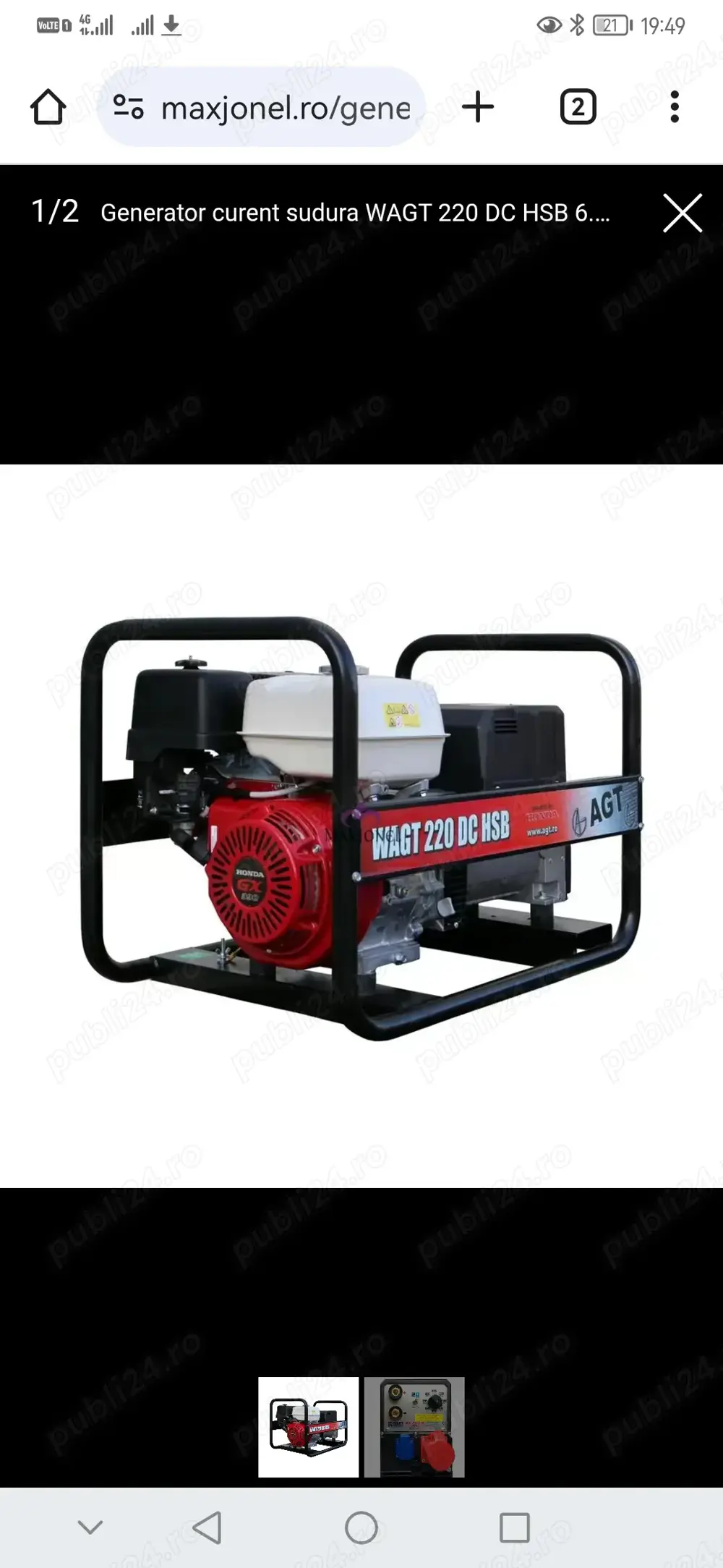 Închiriere grup electrogen 220 v 3 kw 380 6 kw cu aparat de sudura incorporat