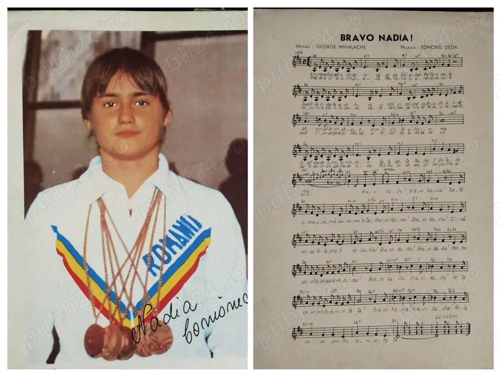 Album de colecție semnat Nadia Comăneci 1977 editura Sport Turism 