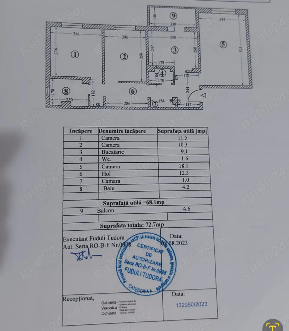 Faleza nord apartament 3 camere decomandat et1