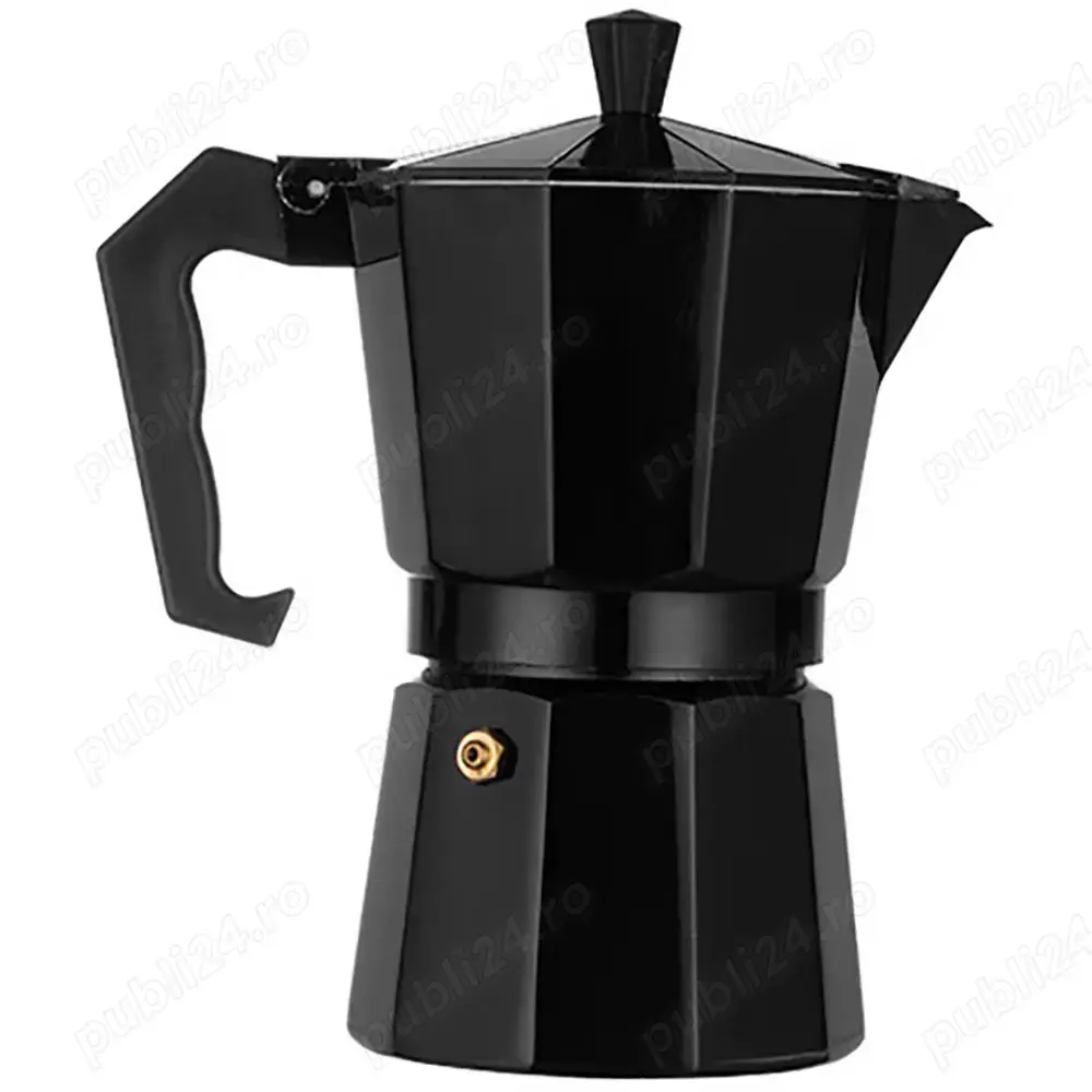 Vand Espressor Cafea 300 ml, 6 cesti, Aluminiu, Aragaz, Plita, Negru, NOU 59 Lei