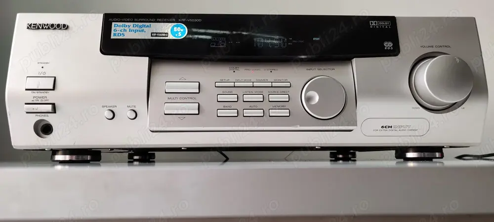 Kenwood KRF V 5030D   Receiver Digital   Intrare Phono & Optic   5x80W