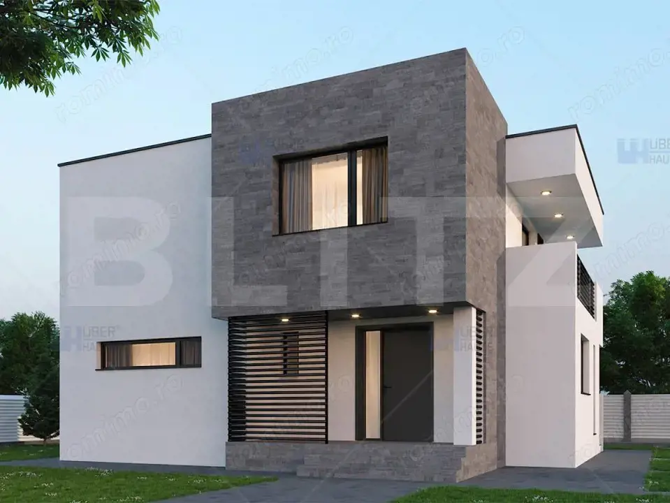 Ansamblu privat case individuale: 120 mp util, 600 mp teren, Baciu