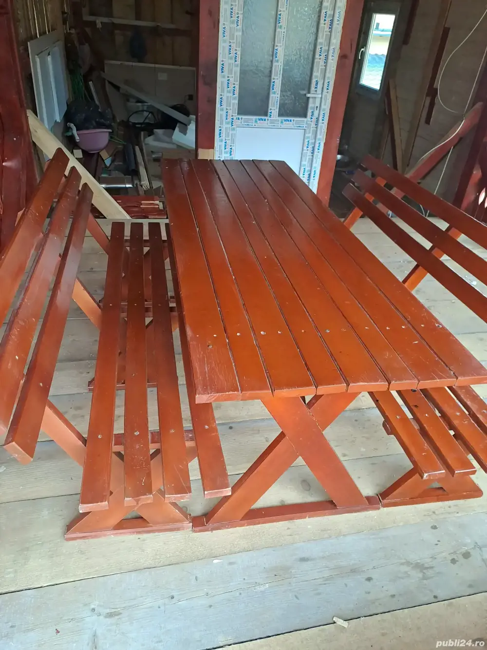 set masa plus 2 banci stejar