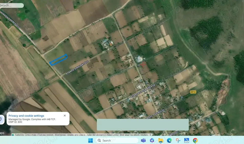  Vand Cota Part de INTRAVILAN =617 mp.,sau 1233 mp. Greci -Tulcea ,Zona Jandaru ,GAZELE sunt trase .