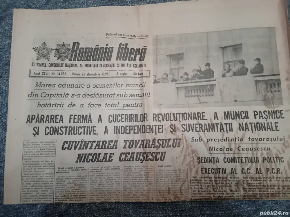 Ziar Romania libera din 22 decembrie  1989