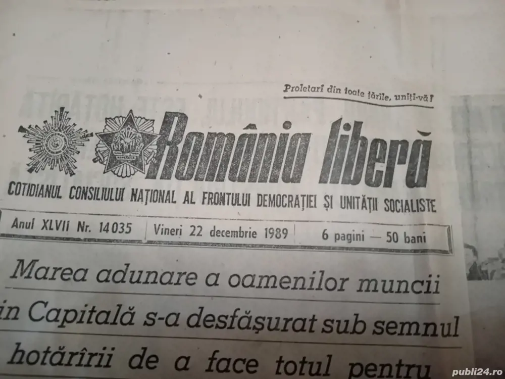Ziar Romania libera din 22 decembrie  1989