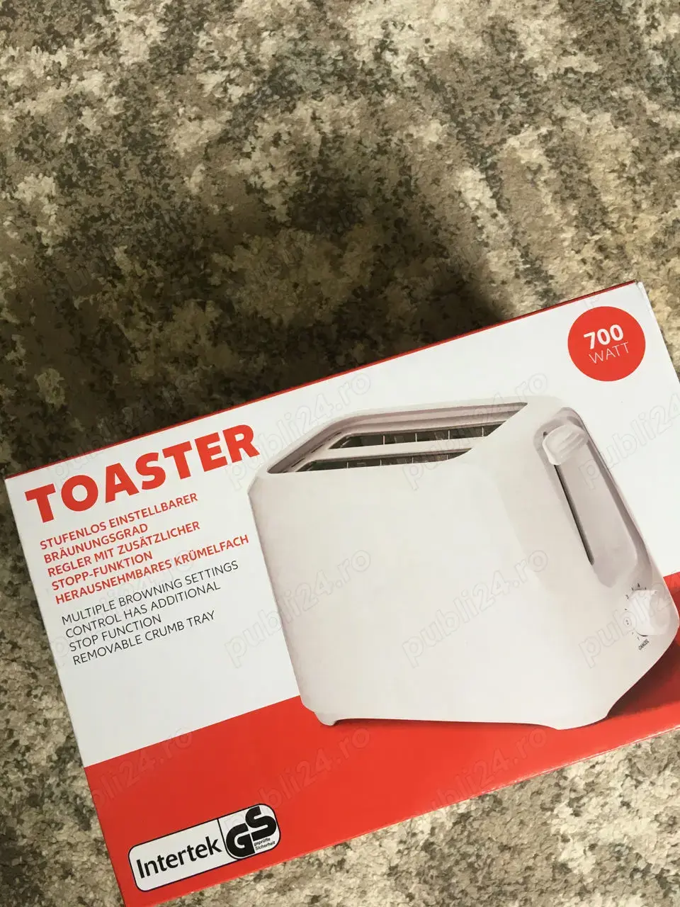 Prăjitor pentru pâine    Toaster, INTER TEK, putere = 700w