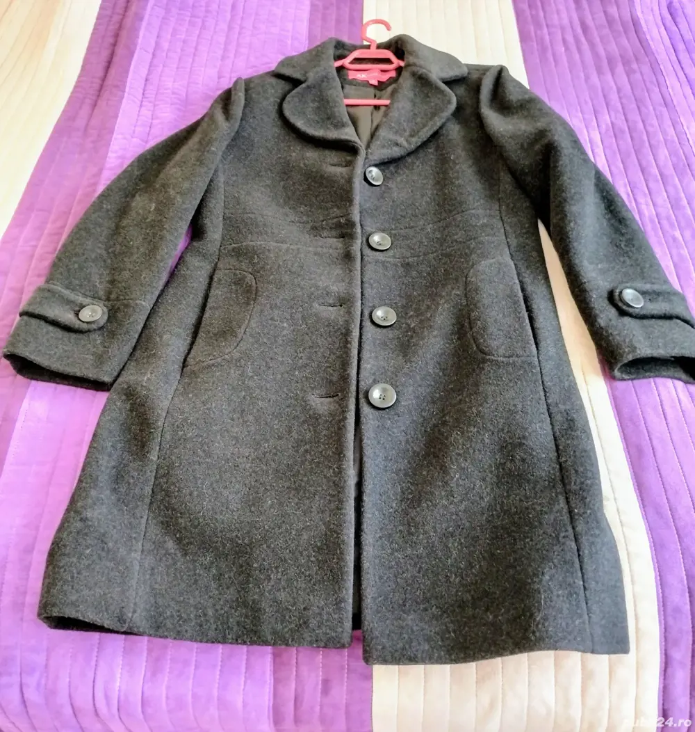 Palton nou Anne Klein original din 80% lână din SUA pentru femei mărimea 44 