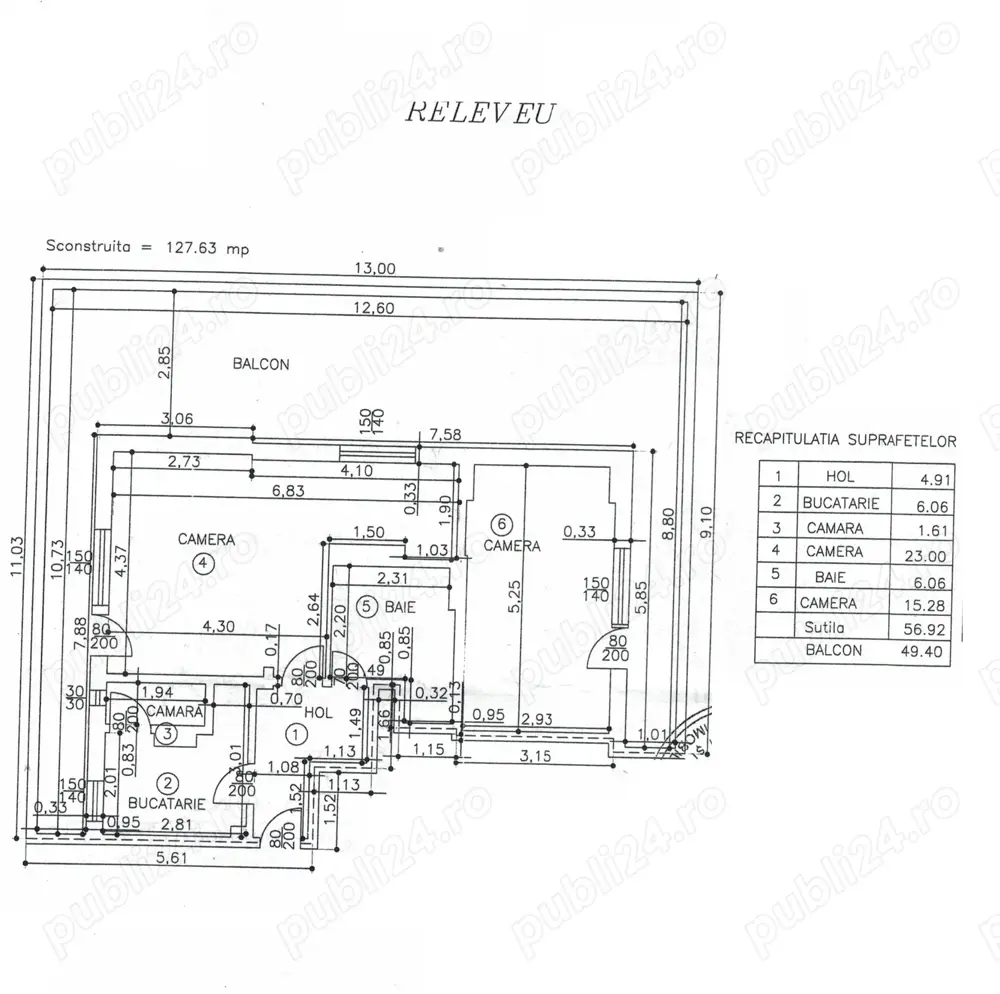 Bld Republicii etaj 9 din 9 suprafata totala 127 mp
