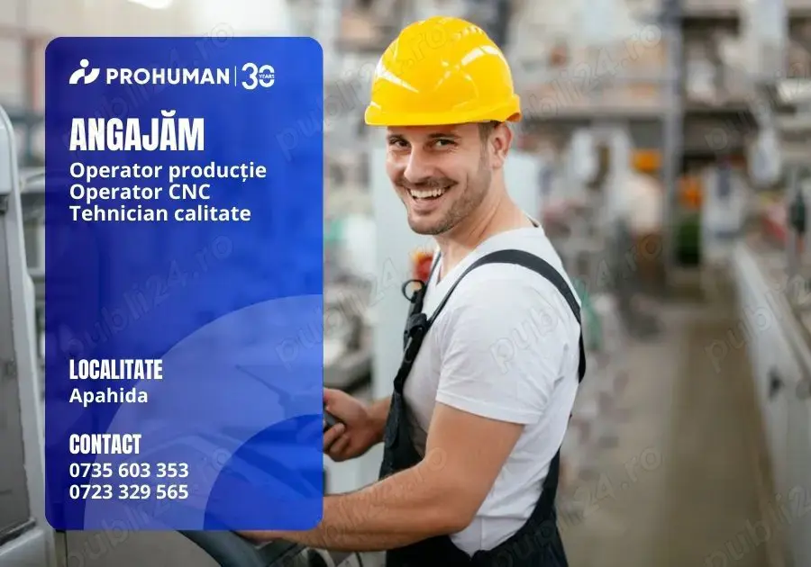 Angajăm Operatori Producție și Operatori Calitate in Apahida  Angajăm Operatori Producție și Operatori Calitate in Apahida