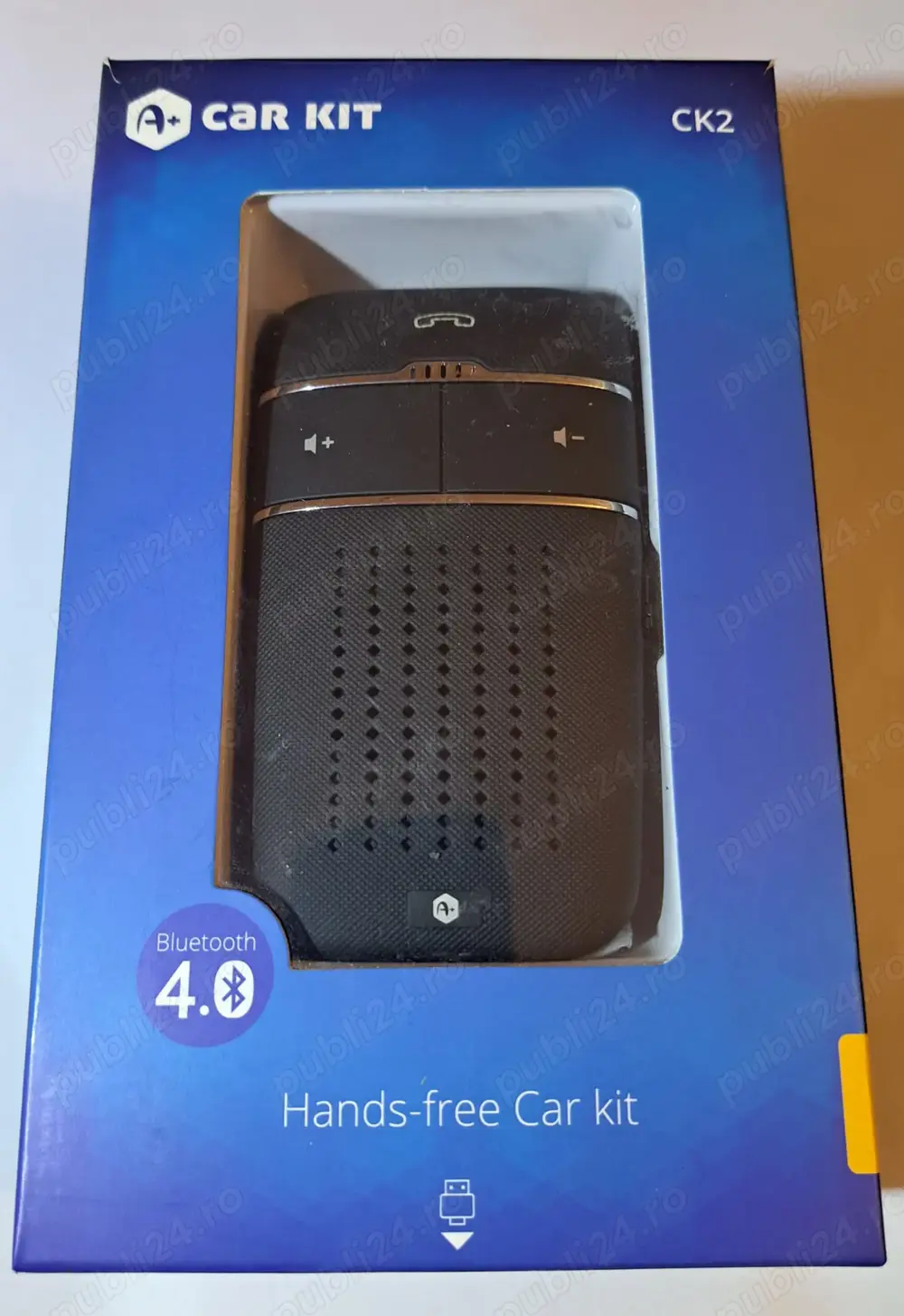 Car kit bluetooth A+ CK2, multipoint, Negru