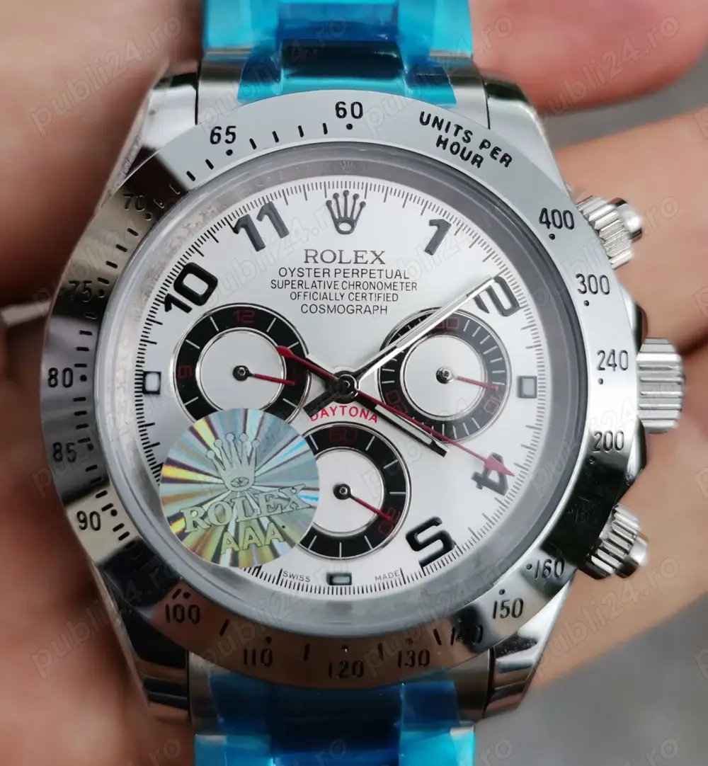 Replica Clona Rolex Daytona 116509, Oyster, Alb, Cifre Arabe