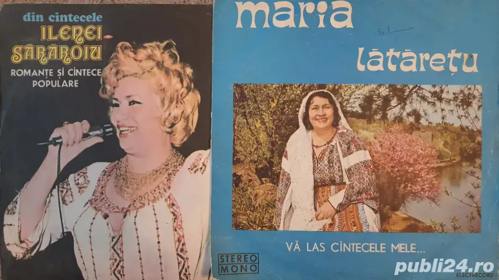 12 Discuri Vinil Diferite cu Maria Lataretu sau Ileana Sararoiu -Romante si Muzica populara veche 