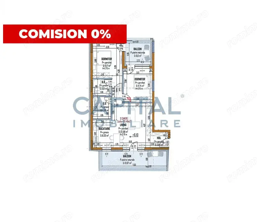 Apartament 3 camere Marasti 