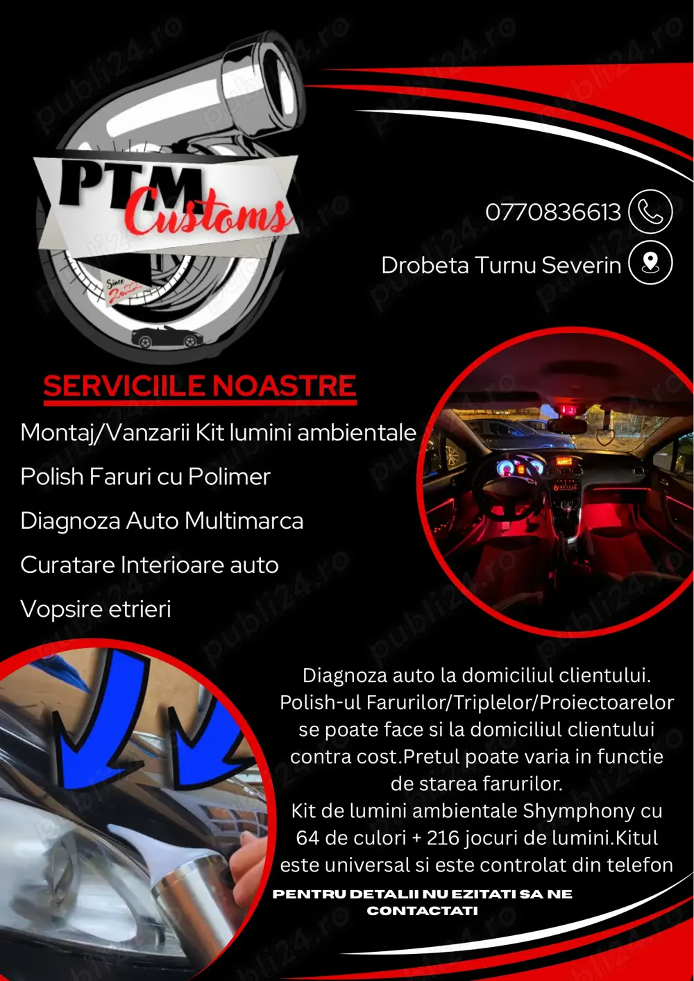 Montaj Lumini Ambientale Symphony Full Interior – Bord, Uși, Picioare și Locuri de Depozitare!