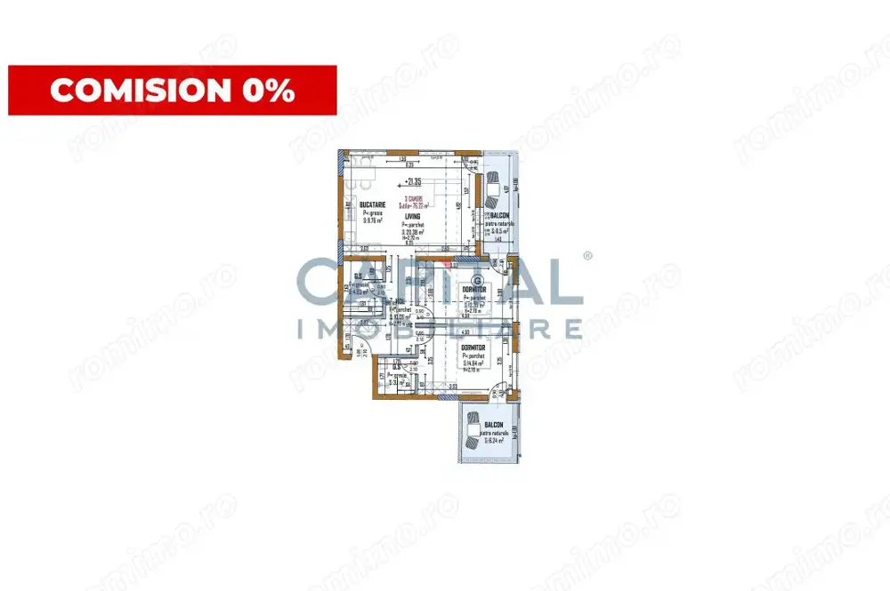 Apartament 3 camere Marasti 