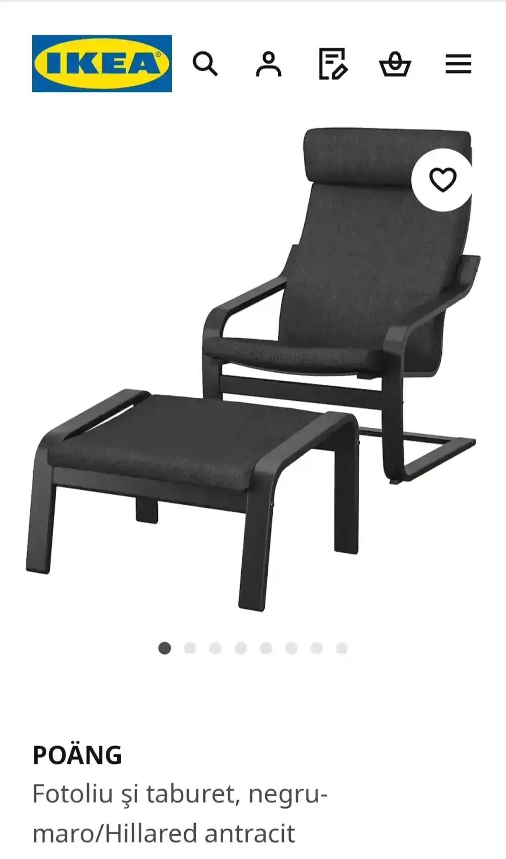 Scaun balansoar Ikea+suport picioare 