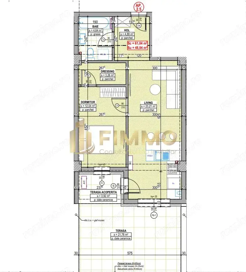 Apartamente 2 cam | 48mp | Terasa 22mp  | Traian Vuia | ID:1173