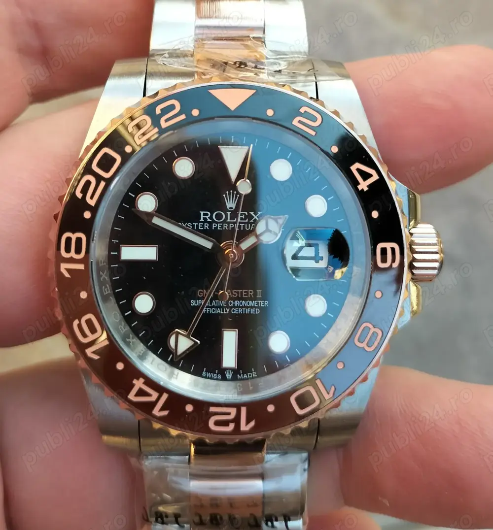 Replica clona 1 la 1 1:1 Rolex GMT Master 2 II 40 mm Automatic Two Tone Oyster Rose Gold