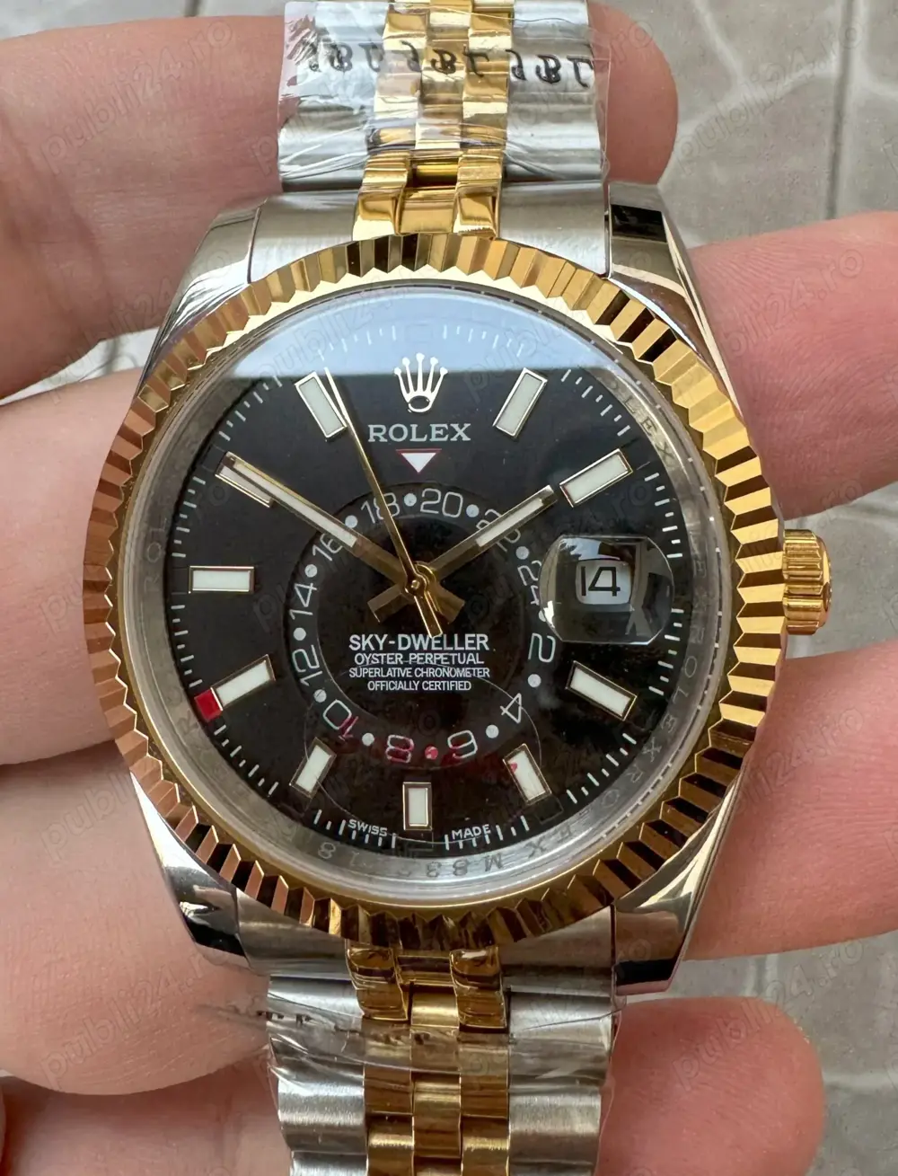 Rolex Sky-Dweller 41 mm GMT Automatic two tone Safir Replica Clona 1 la 1 1:1 Jubilee