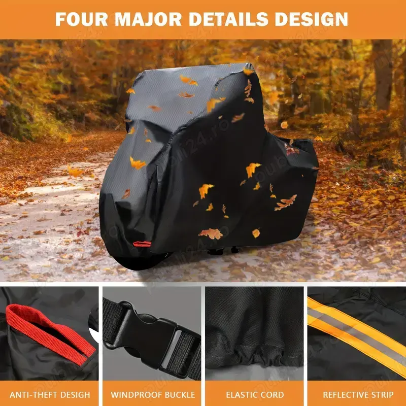 Prelata moto husa motocicleta neagra XL 2XL 3XL 4XL puf interior max 295x140x110cm impermeabila. Pro