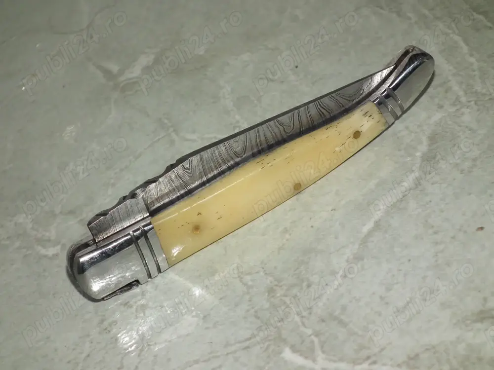 Briceag hand made stil Laguiole plásele os de cámilá, otel damasc