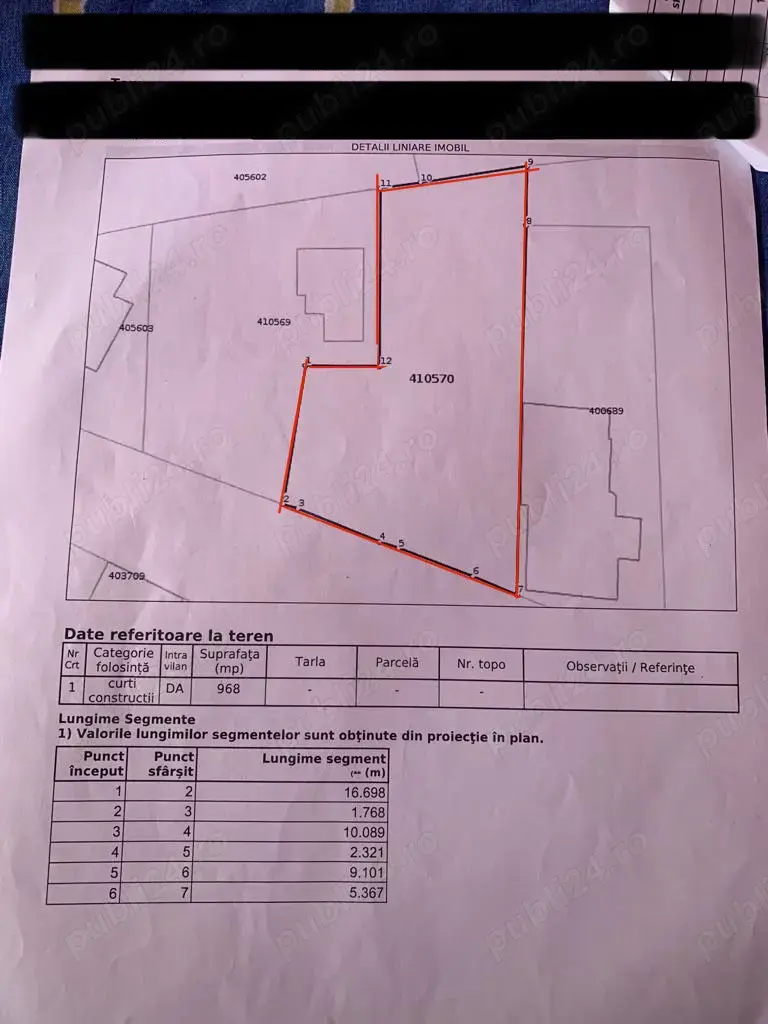 Teren de vânzare în comuna Ghiroda str. Brateș nr25 