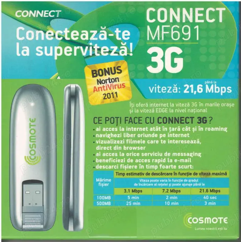 GRATUIT Modem 3G USB stick Cosmote Telekom