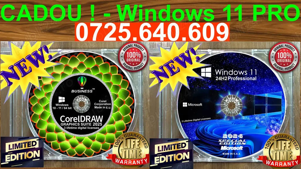CorelDRAW Graphics Suite BUSINESS 2025 - 3 Lifetime Licenses-CADOU DVD Windows 11 PRO