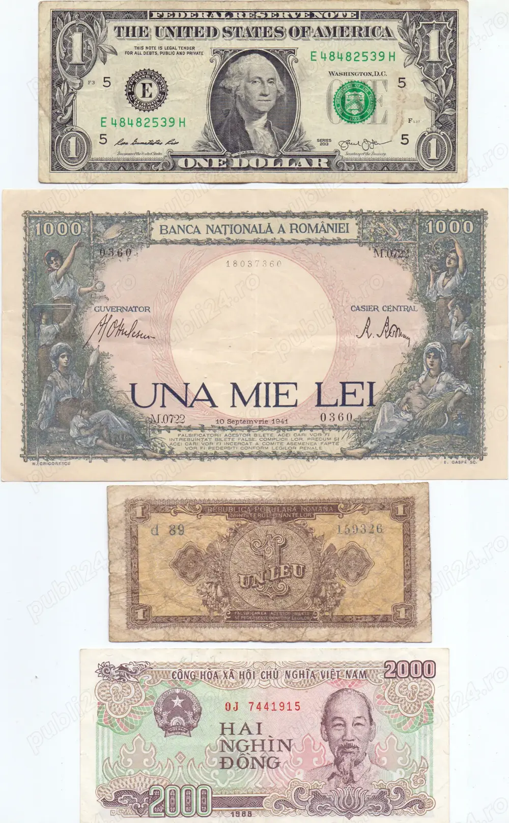 Monede romanesti-19 buc. si bancnote-8 buc.