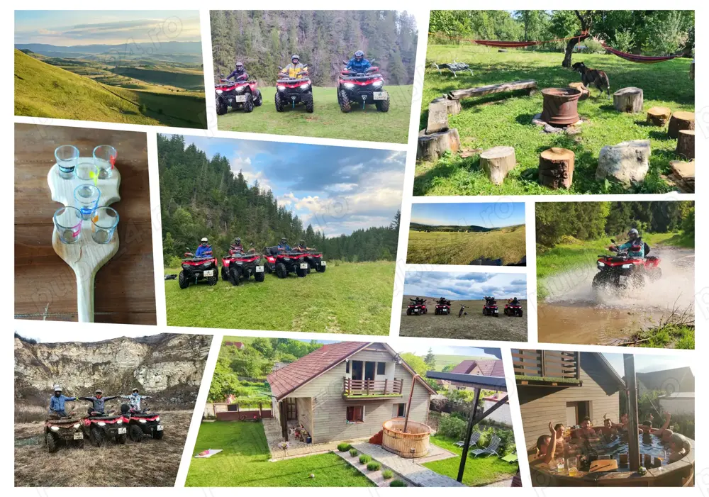 Cabana cu ciubăr, masa de tenis poker, darts, teren de volei badminton