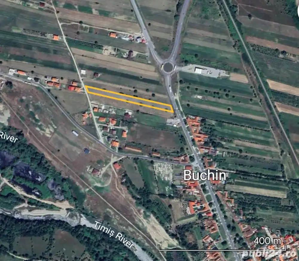 Teren intravilan 4300 mp casa, Buchin, Caransebes front stradal DN 20m