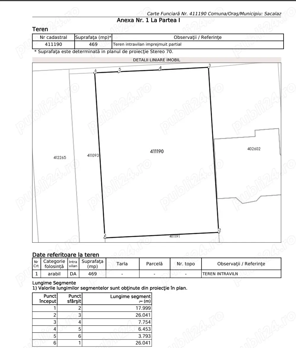 Sacalaz - Teren intravilan- Front stradal 18ml- 469mp Comision 0%