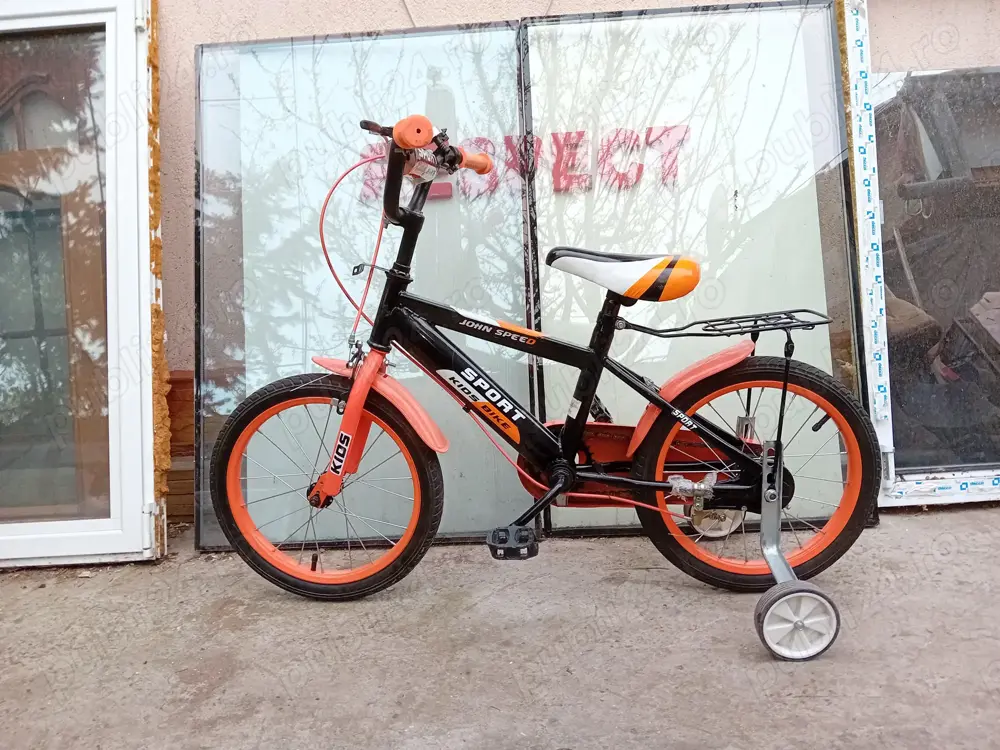 Bicicleta ptr.copii de 4-8 ani , cu roti de 16 inci si roti ajutatoare