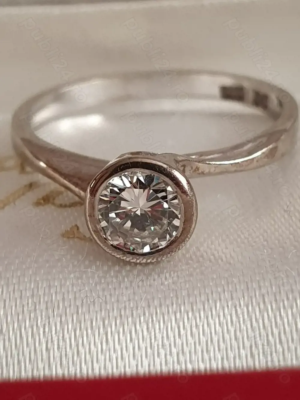 Inel logodna TURBILION aur alb 14k cu diamant natural VVS 0,5ct