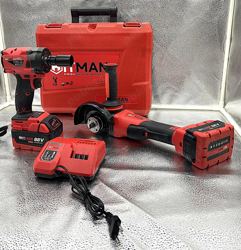 Set Hitman 88V: Polizor + Cheie Impact, 2x baterii!