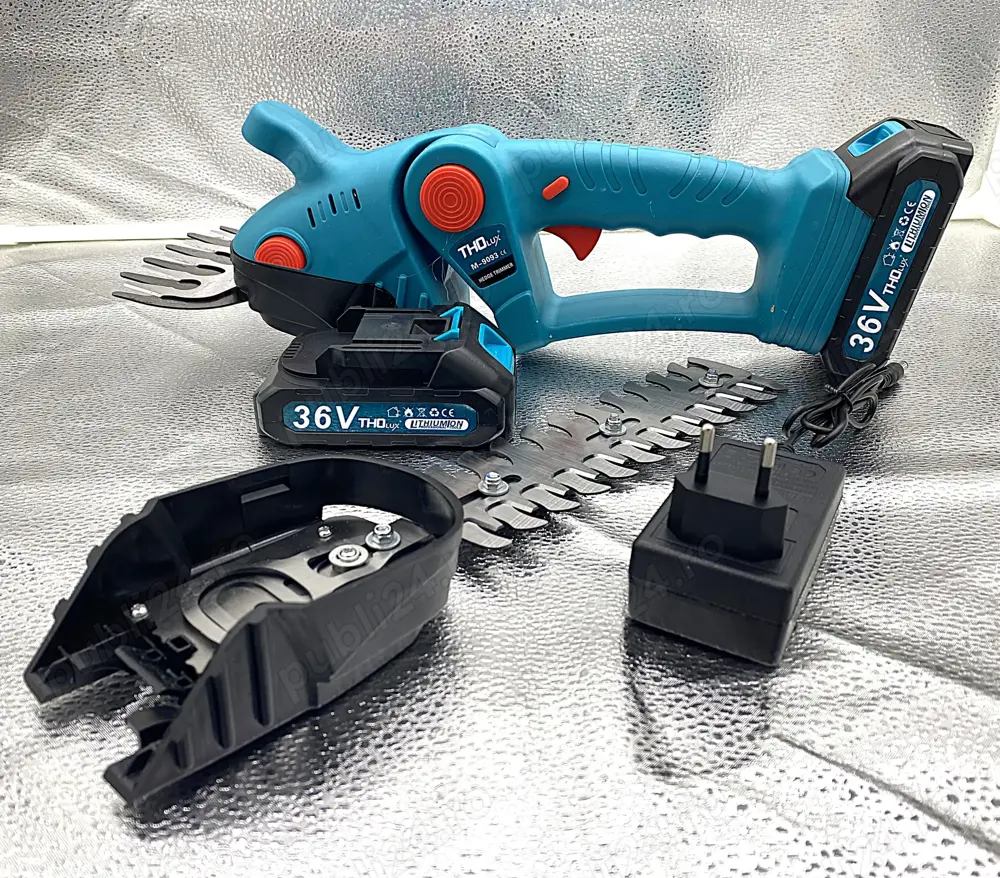 Foarfeca electrica 36V   2 lame, 2 baterii, unghi reglabil!