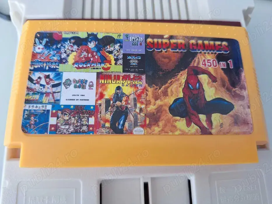 450 in 1 jocuri, caseta discheta galbena clasica cu jocuri tv