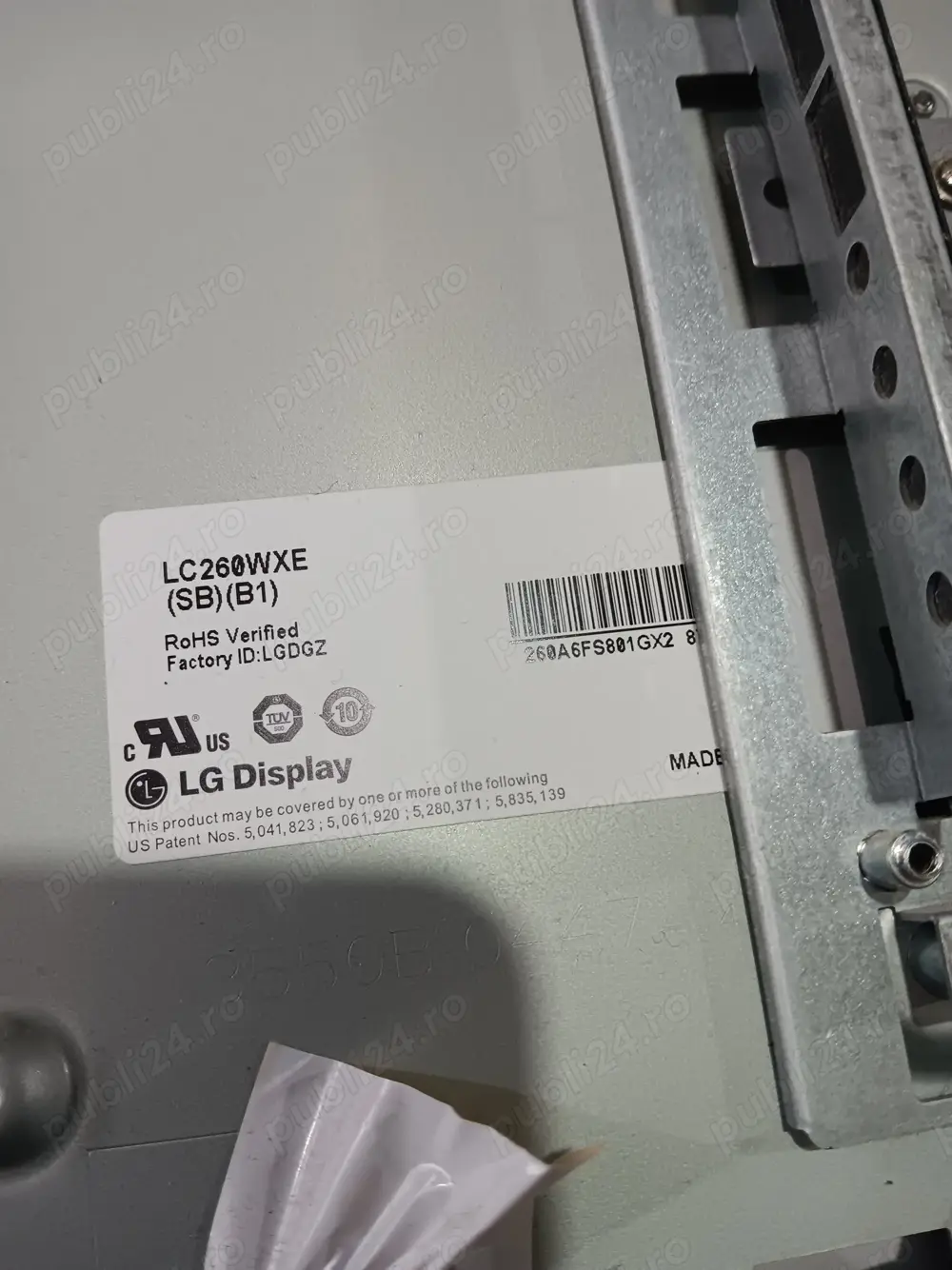 panel display lc260wxe de pe tv Philips 26pfl3606h