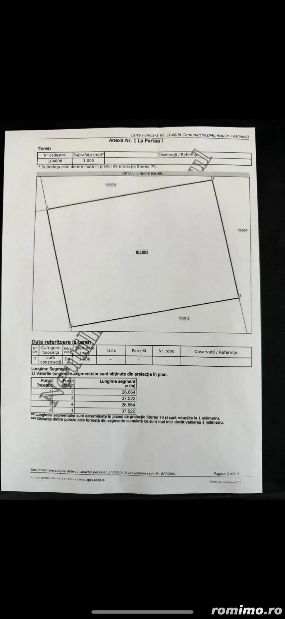 Vând teren intravilan in Costinesti, golful francez, lot 19